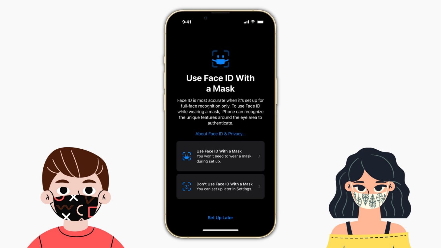 How To Set Up And Use Iphone Face Id While Wearing A Mask Mid