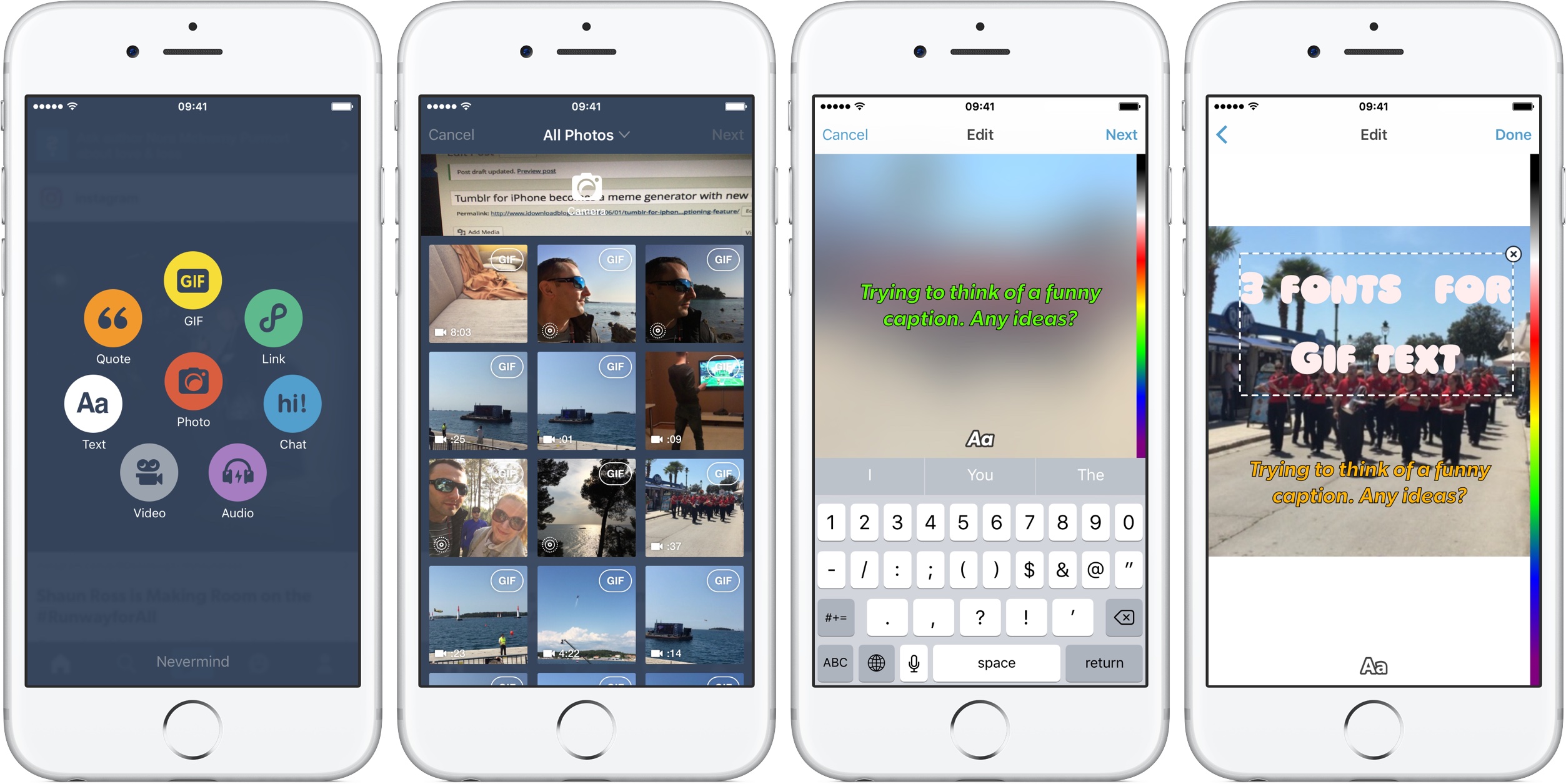 Tumblr for iPhone becomes a meme generator with a new GIF captioning feature