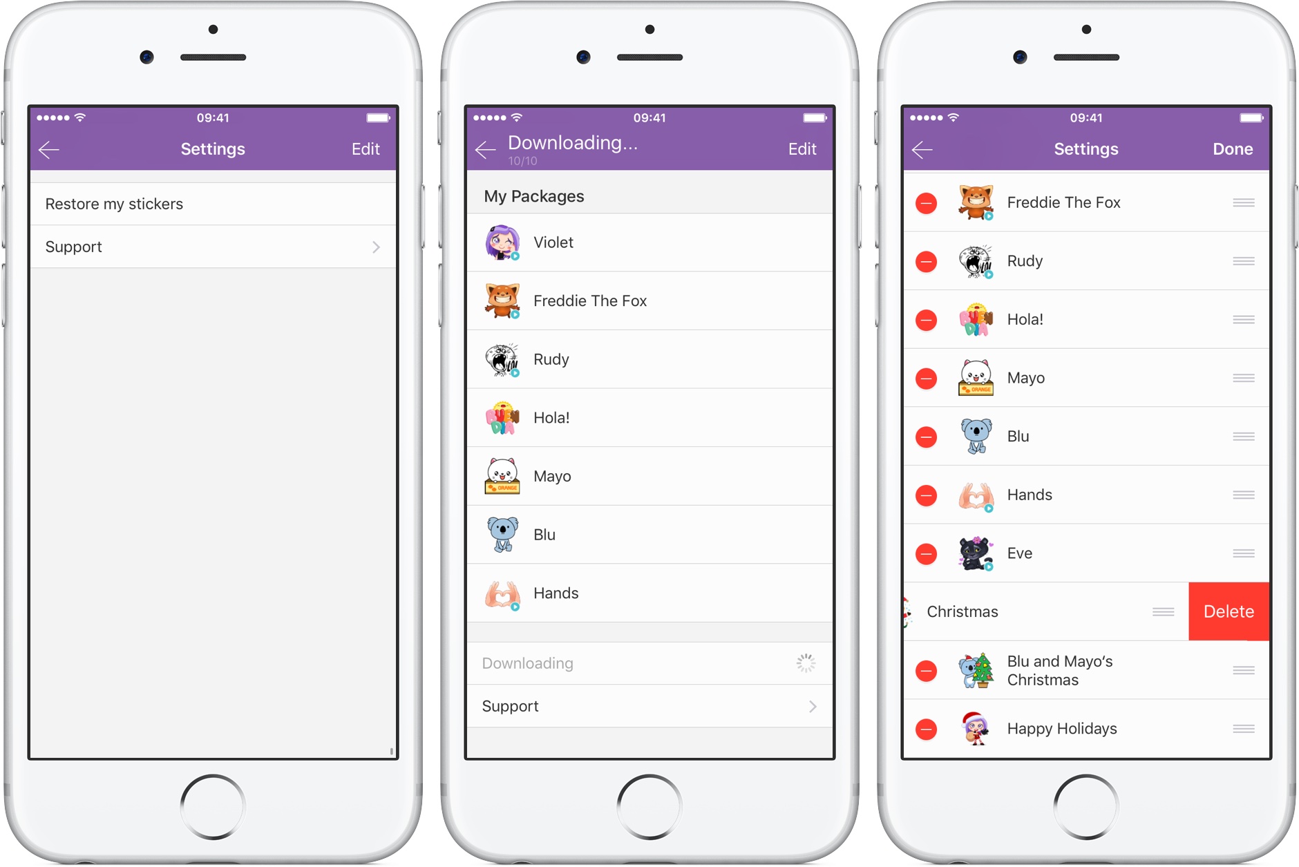 Viber for iPhone now lets you share, preview, delete and restore your stickers