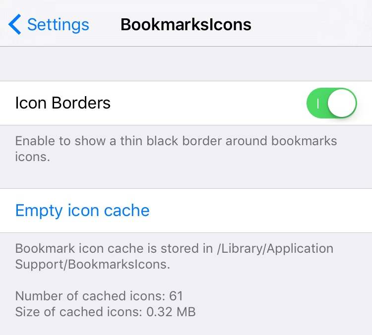 BookmarksIcons displays the actual website icons for your Safari