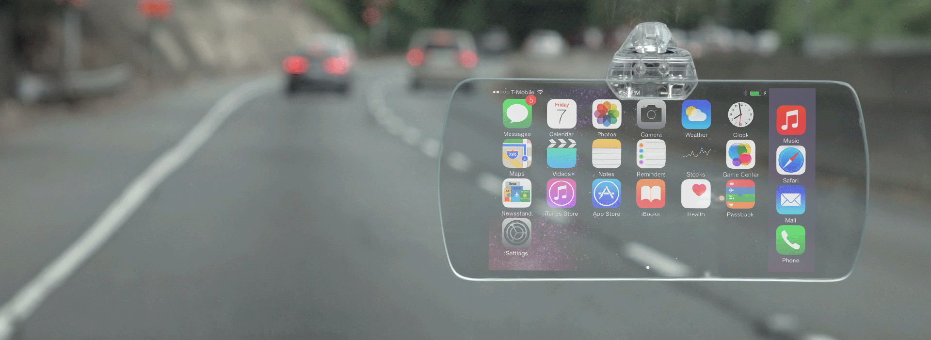 Hudly Puts Your iPhone (or iPad) Display On Your Car Windshield  $50 off!!!