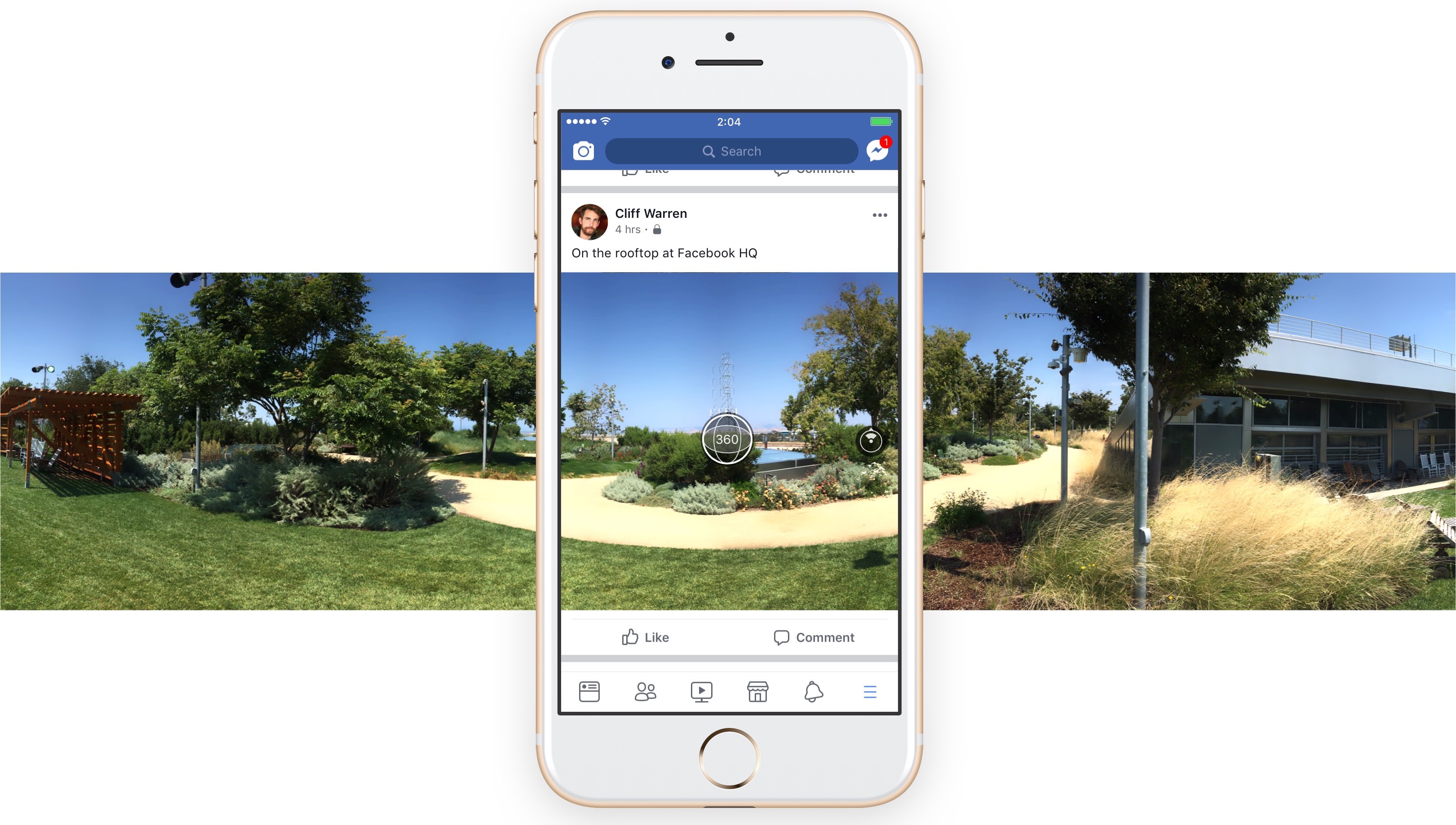You can now take 360-degree photos in Facebook’s iOS app