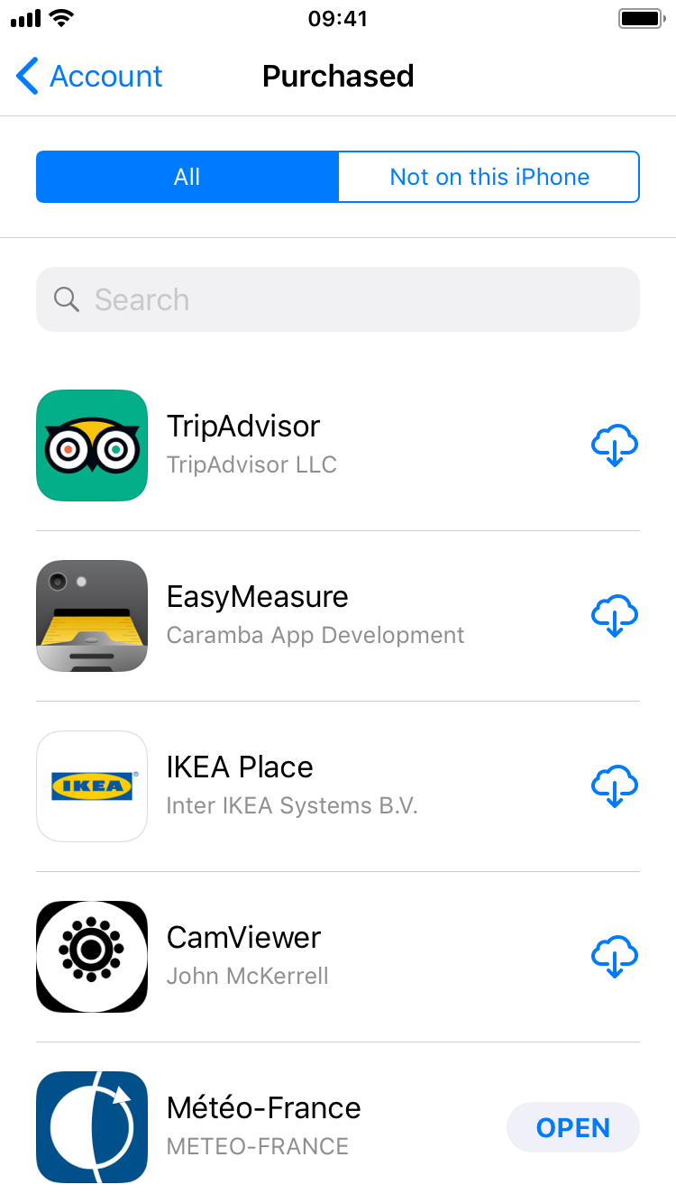 how to see app purchase history on iphone