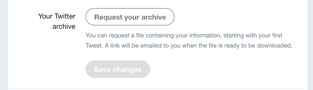Request your Twitter archive