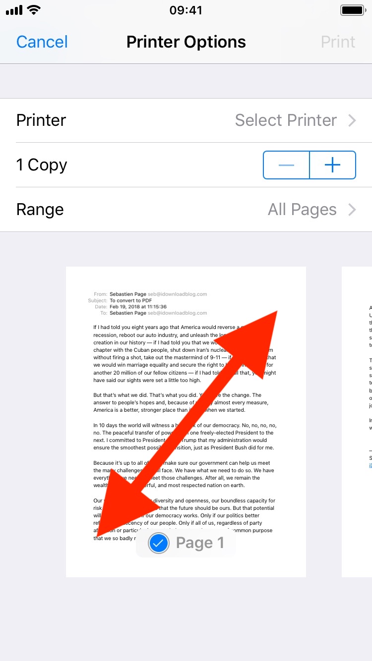 Convert email to PDF on iPhone