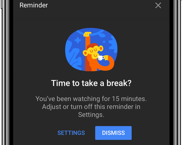 YouTube break reminder