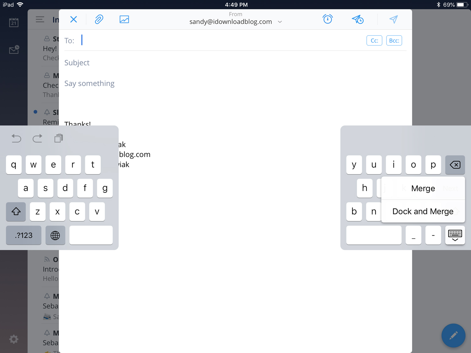 iPad Keyboard Split