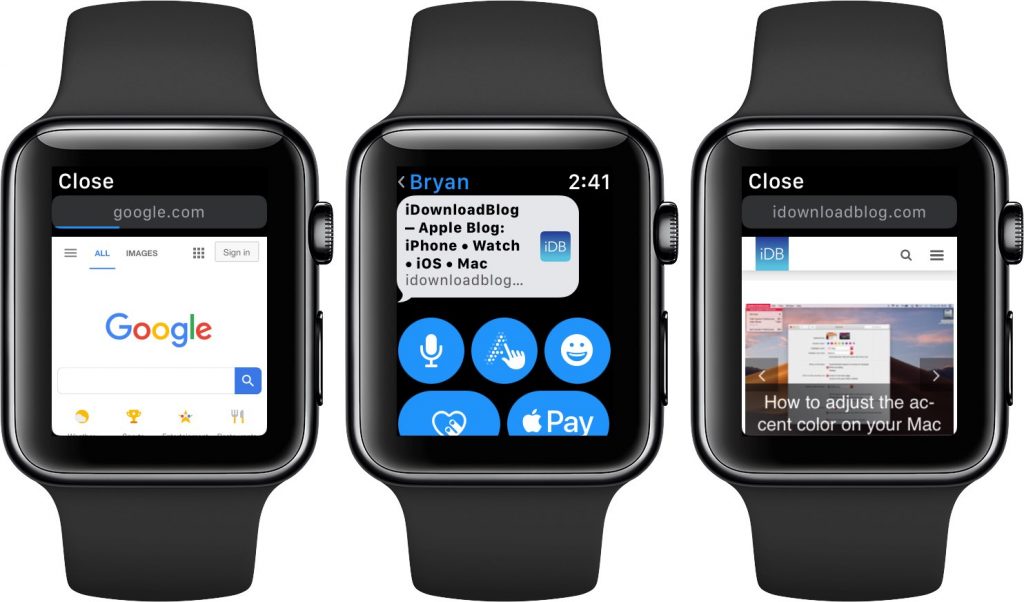 web content on your Apple Watch 