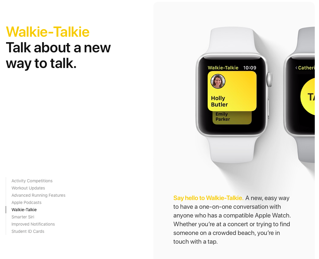 walkie talkie watch os