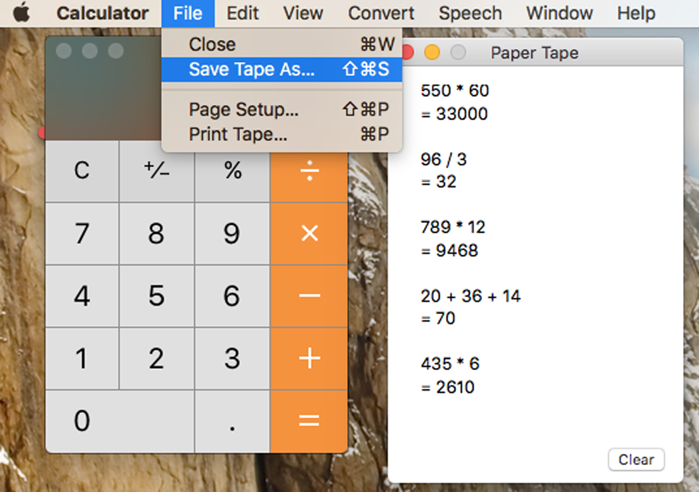 Save Mac Calculator Tape