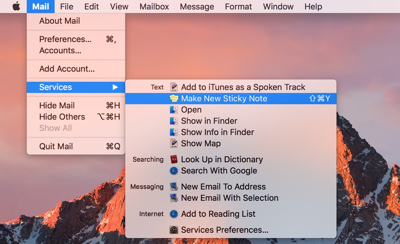 add sticky note to mac desktop