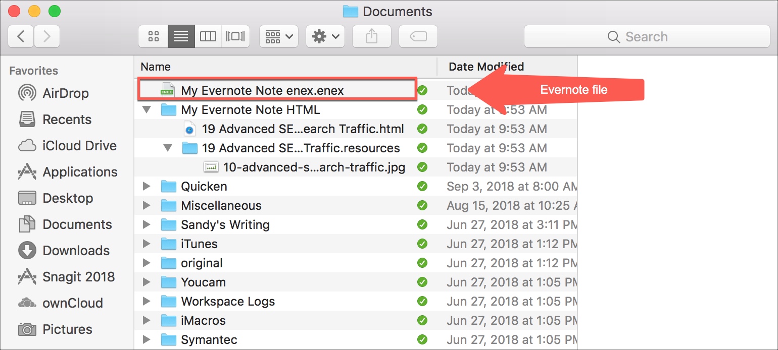 export evernote apple notes