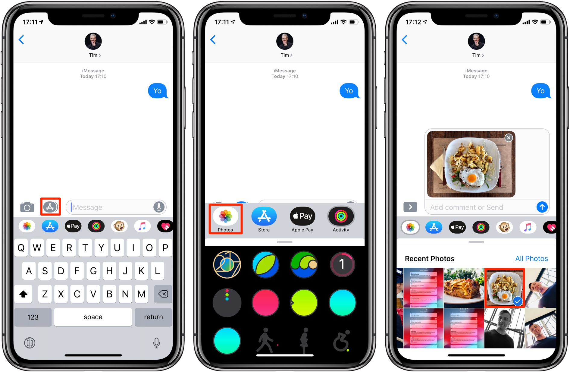 iMessage photos - Messages in iOS 12 includes a Photos iMessage app for attaching media to messages and using Siri-powered Sharing Suggestions