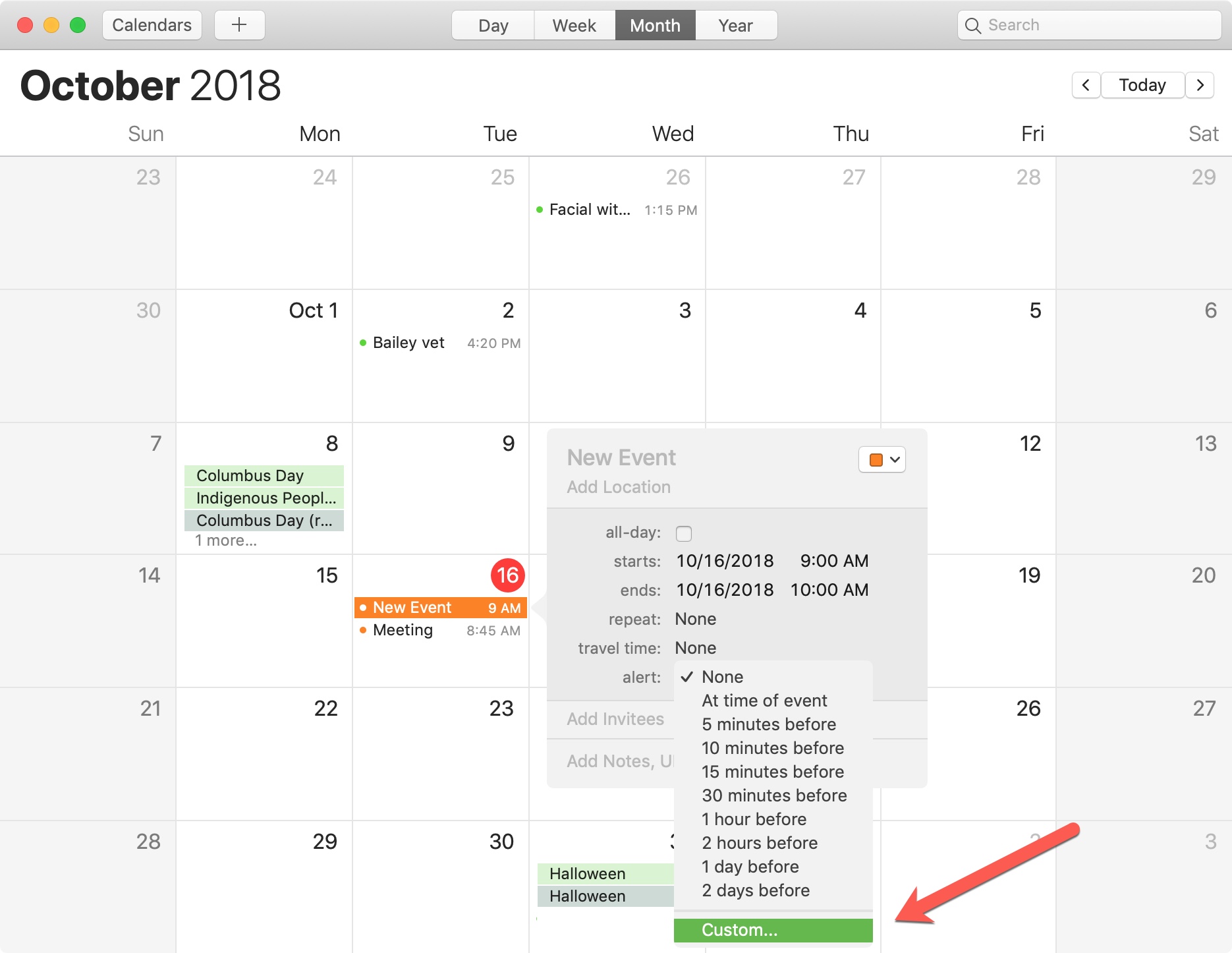 Mac Calendar New Event For File Alert Custom
