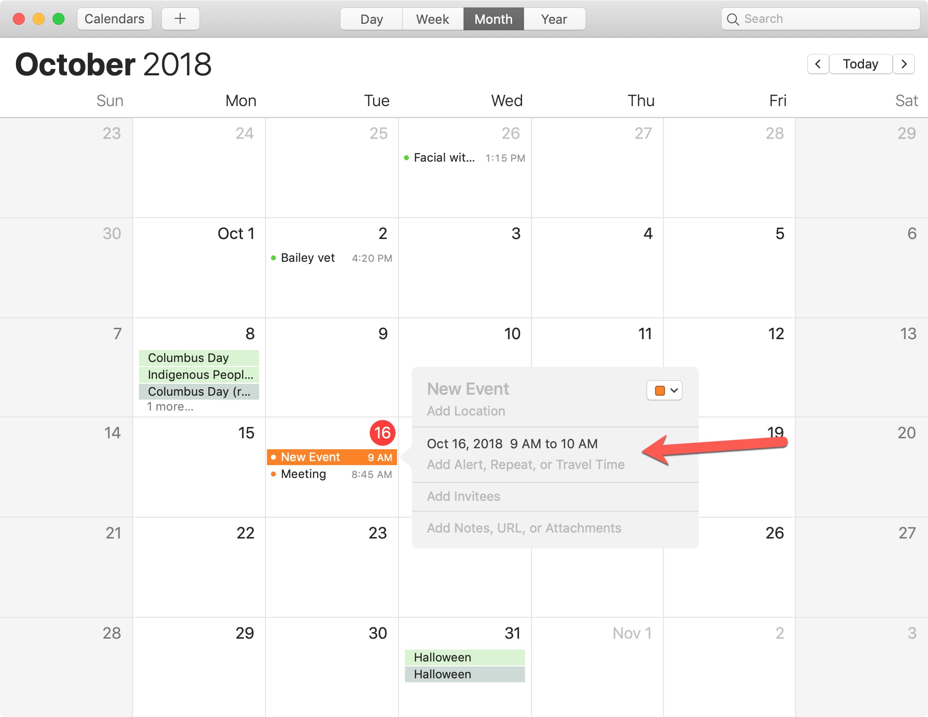 set default calendar on calendarpro program mac