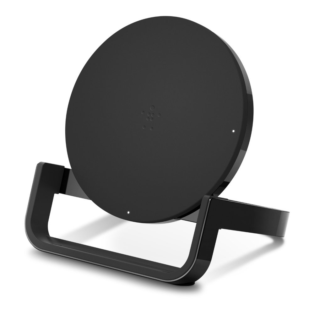 belkin black round wireless charging stand