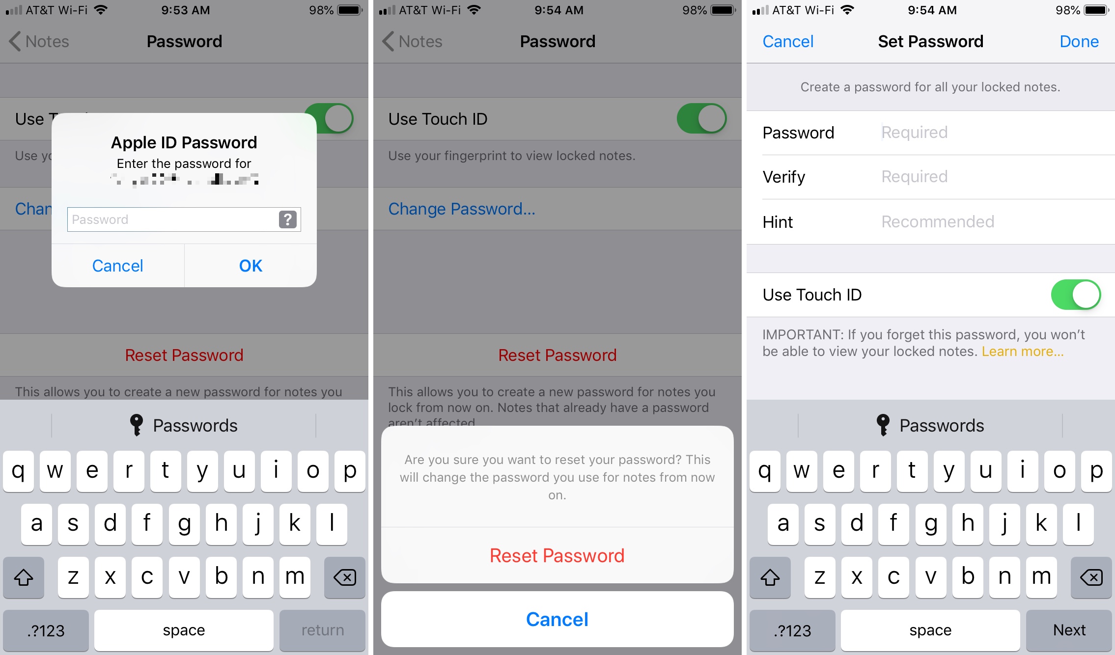 passwords on iphone