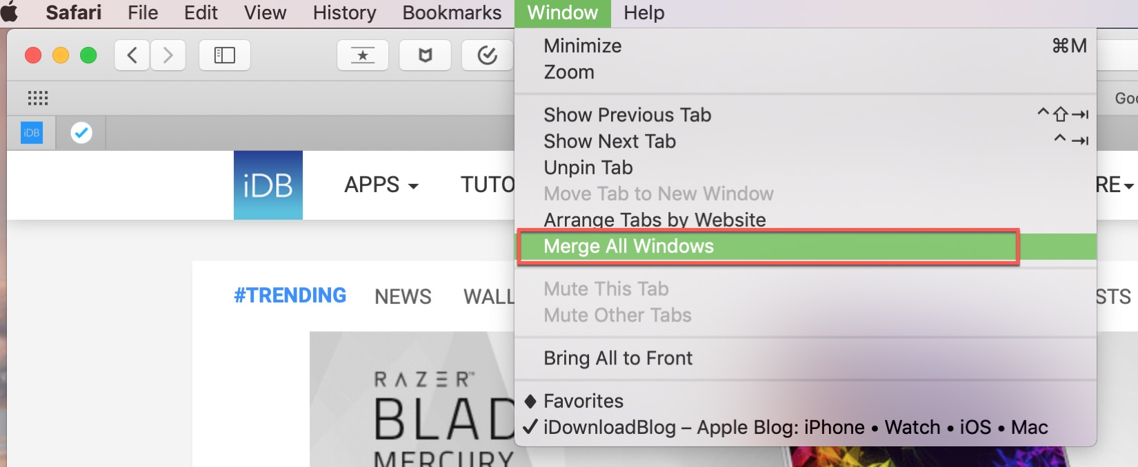 How to merge separate Safari windows into one on Mac | Mid Atlantic