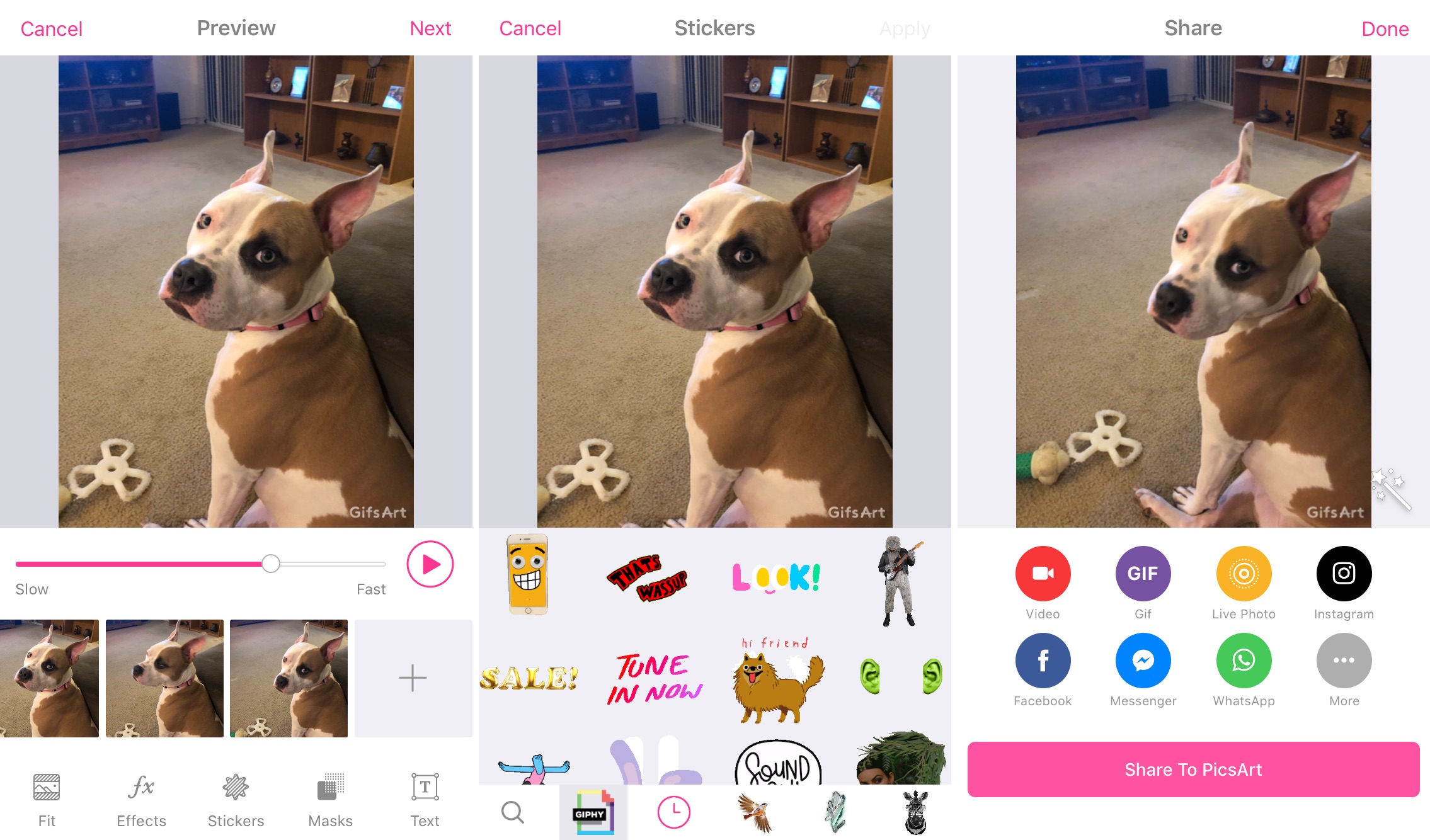 PicsArt GIF and Sticker Maker iPhone