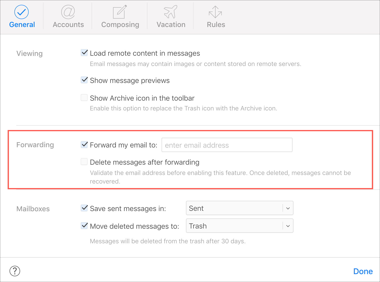 How to set up iCloud email forwarding to another address