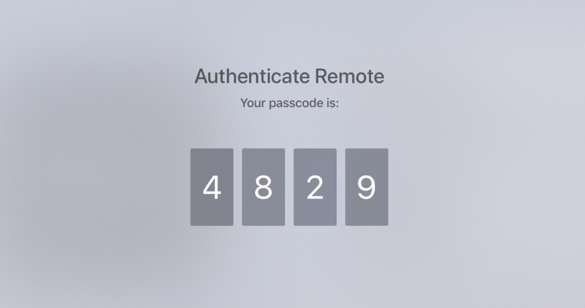 Authenticate Remote from Apple TV to Watch