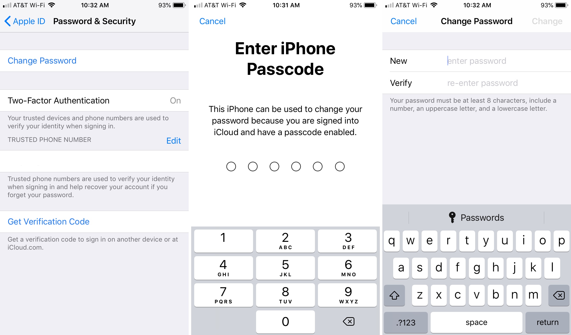 Change Apple ID Password In Settings IPhone 