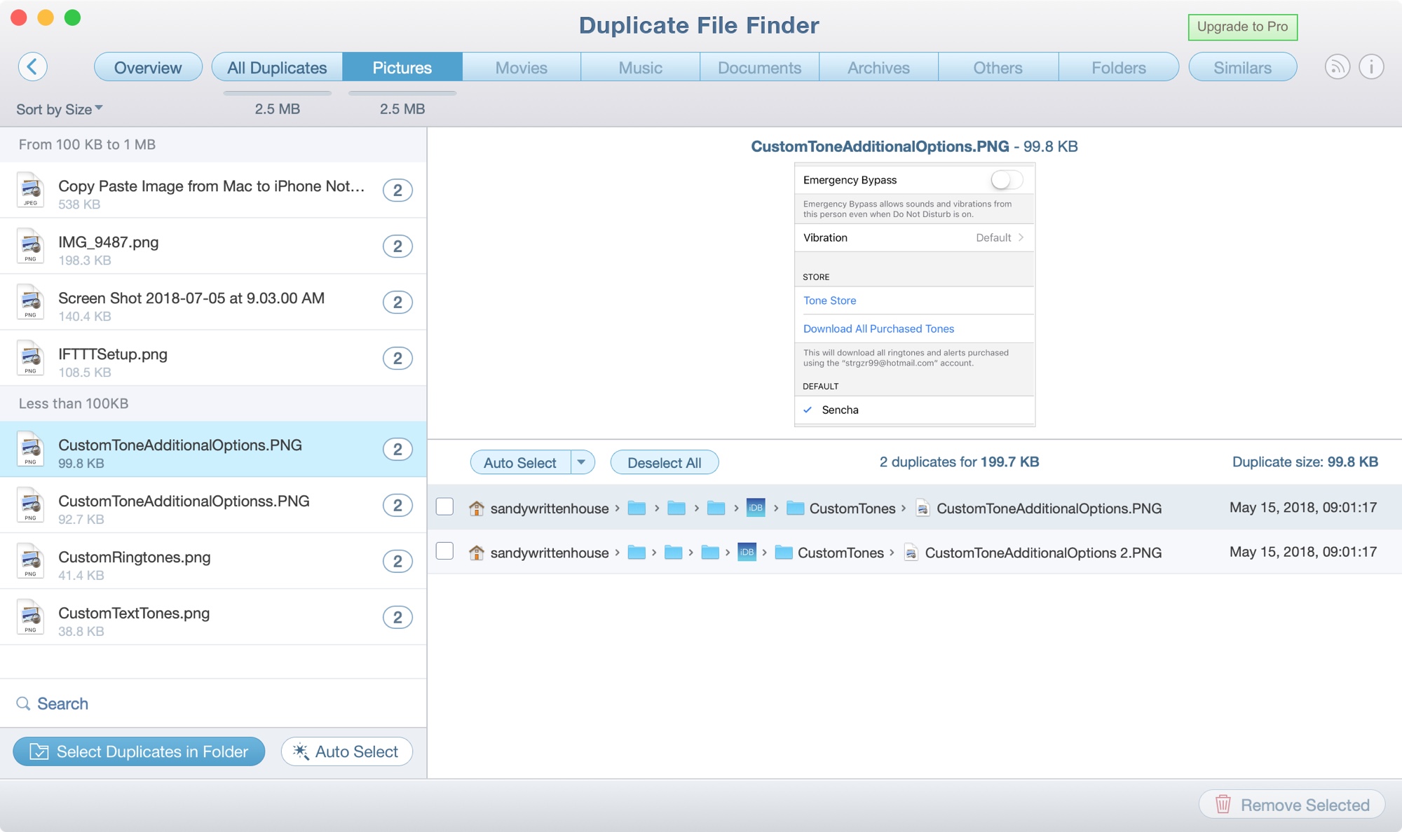Duplicate File Finder Results Mac