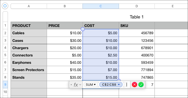 How To Use Common Functions And Formulas In Numbers On Mac And IOS 