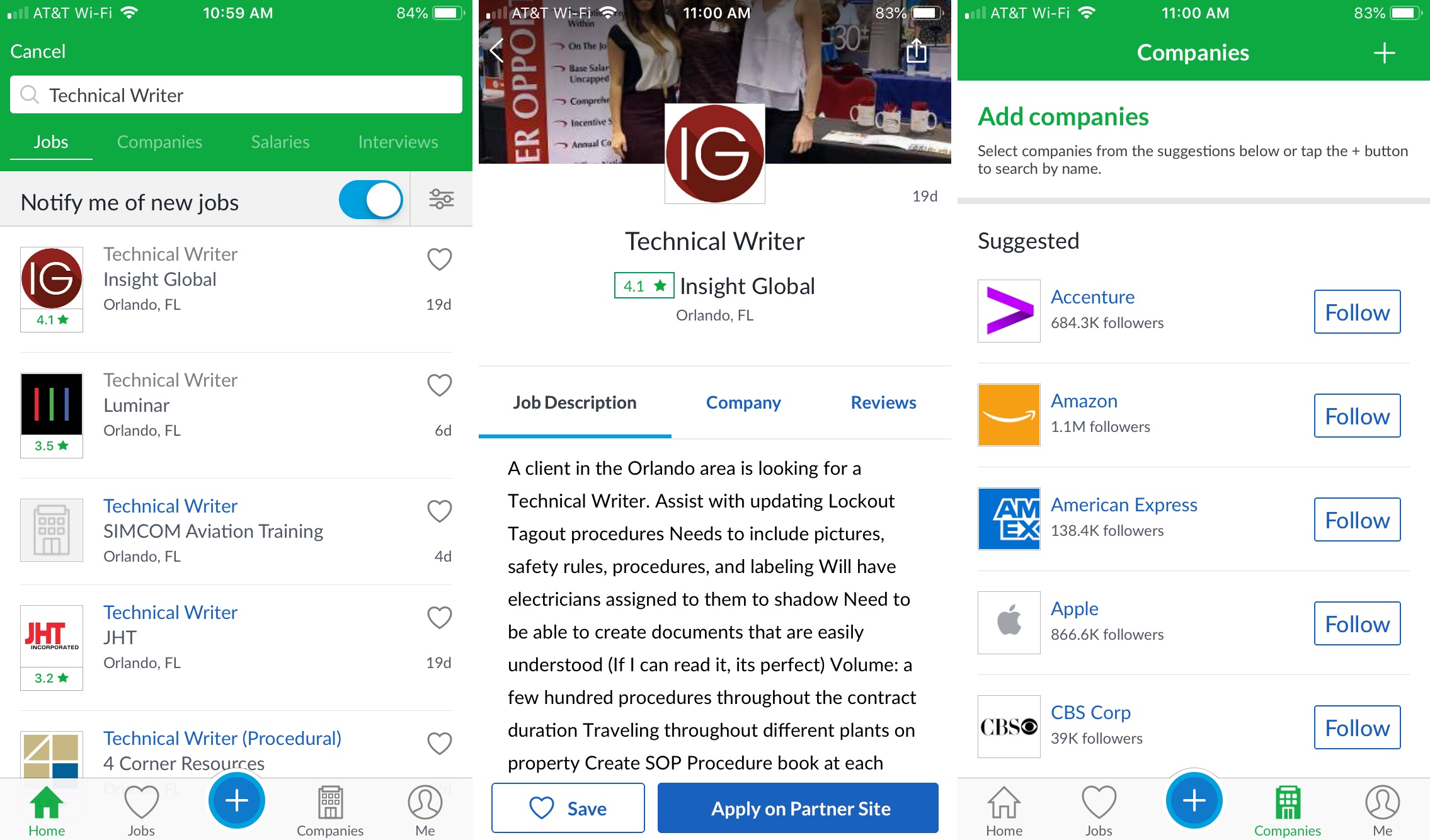 Glassdoor Job Search App iPhone