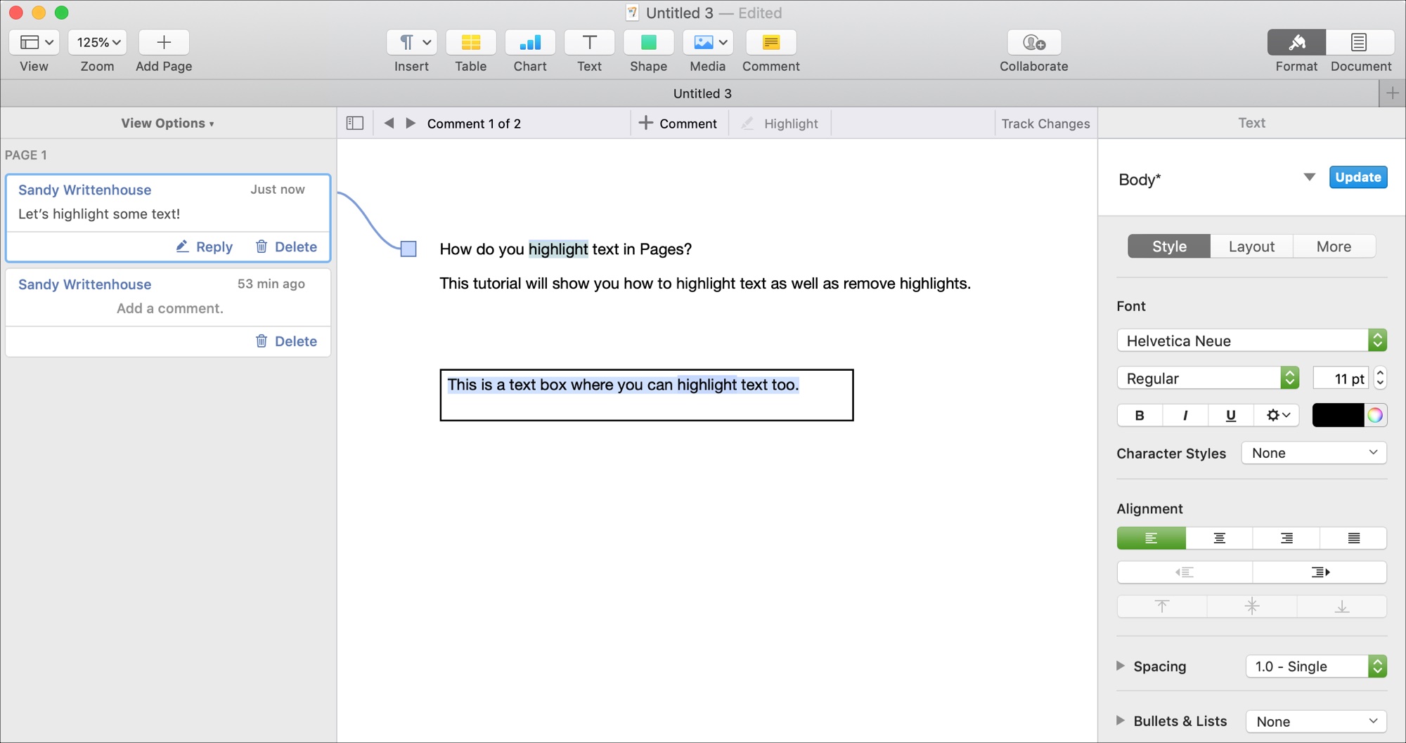 How to highlight text in Pages on Mac and iOS | Mid Atlantic Consulting