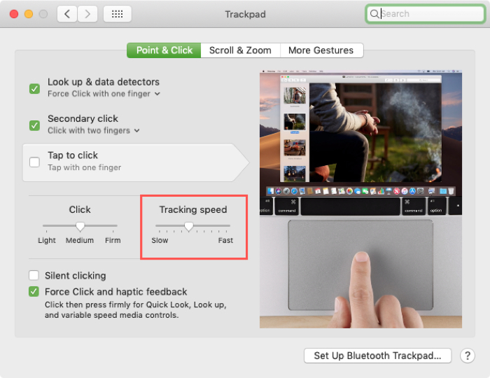Change Tracking Speed for Trackpad on Mac