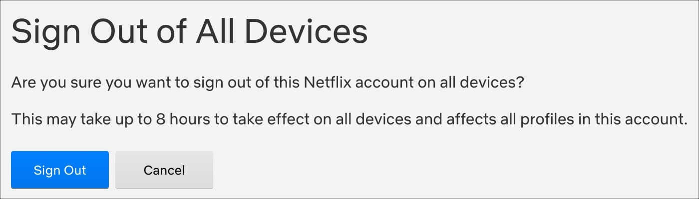 Sign Out of All Devices Netflix Web