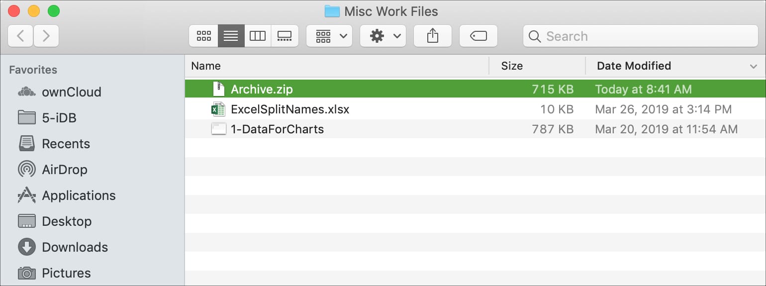 how to turn something into a zip file mac