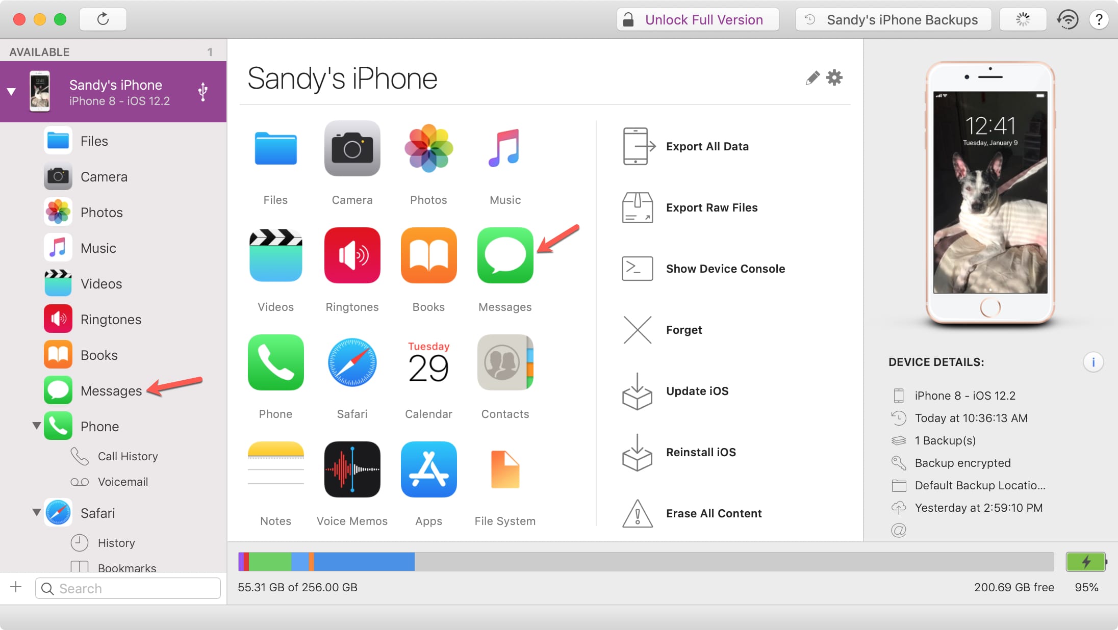 send messages to android from mac