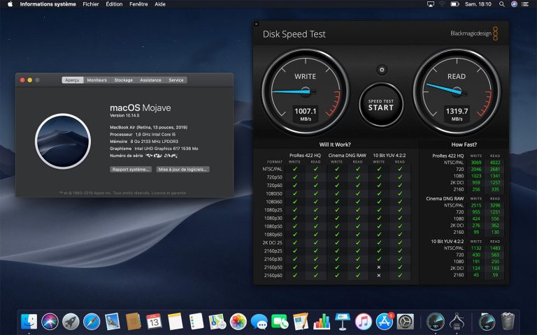 blackmagic disk speed test of macbook pro 2012 retina ssd