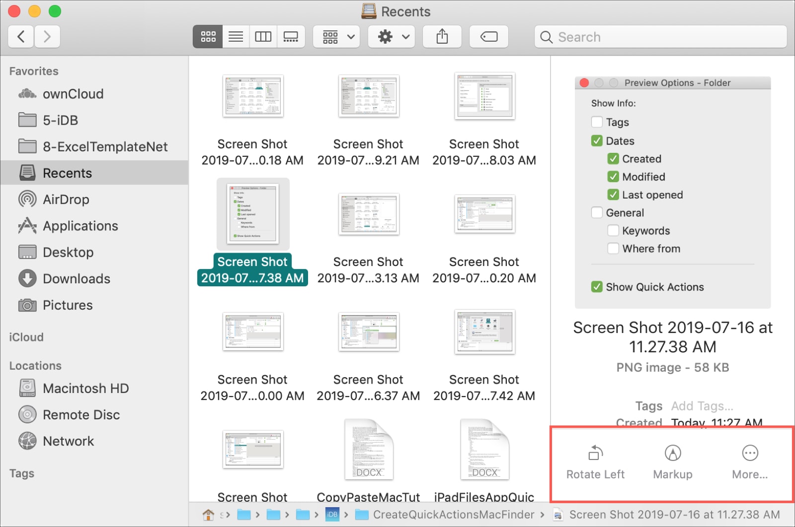 Finder Preview Pane Quick Actions