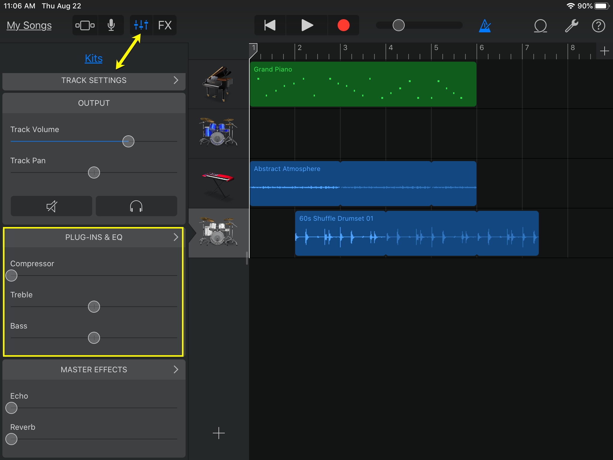 Access Plugins GarageBand iPad