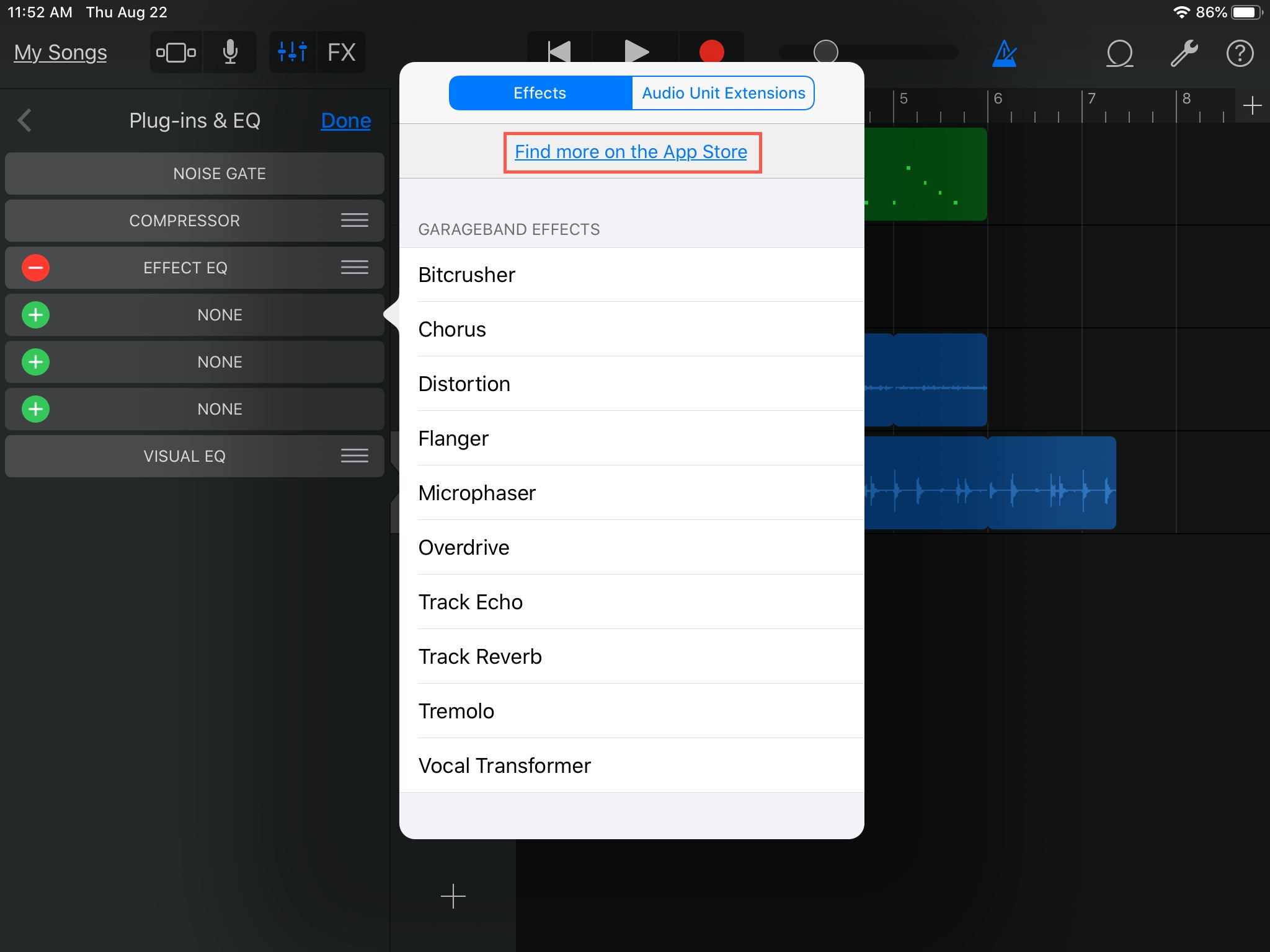 Add Plugins GarageBand iPad