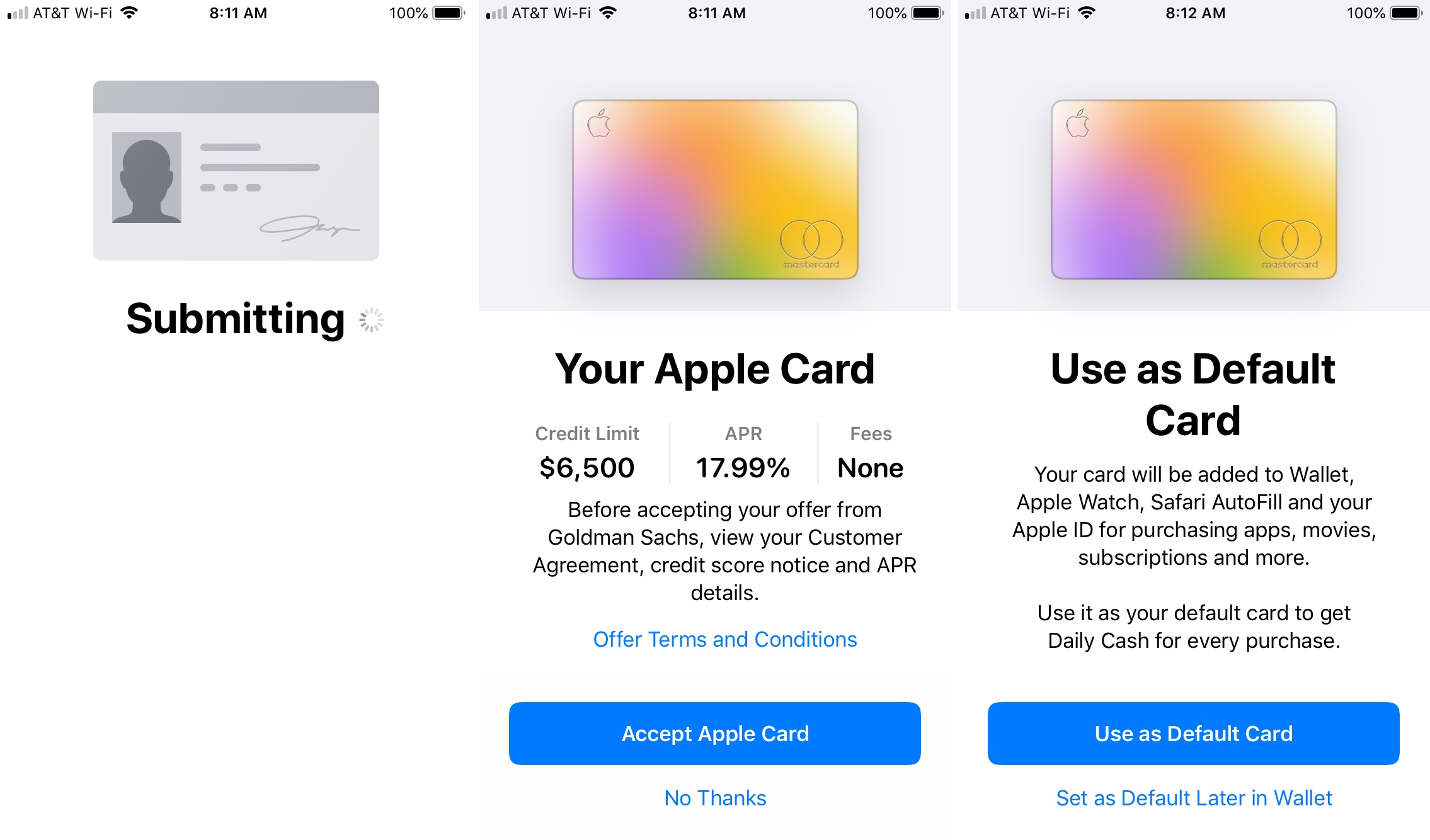 Apply for Apple Card Approved Details