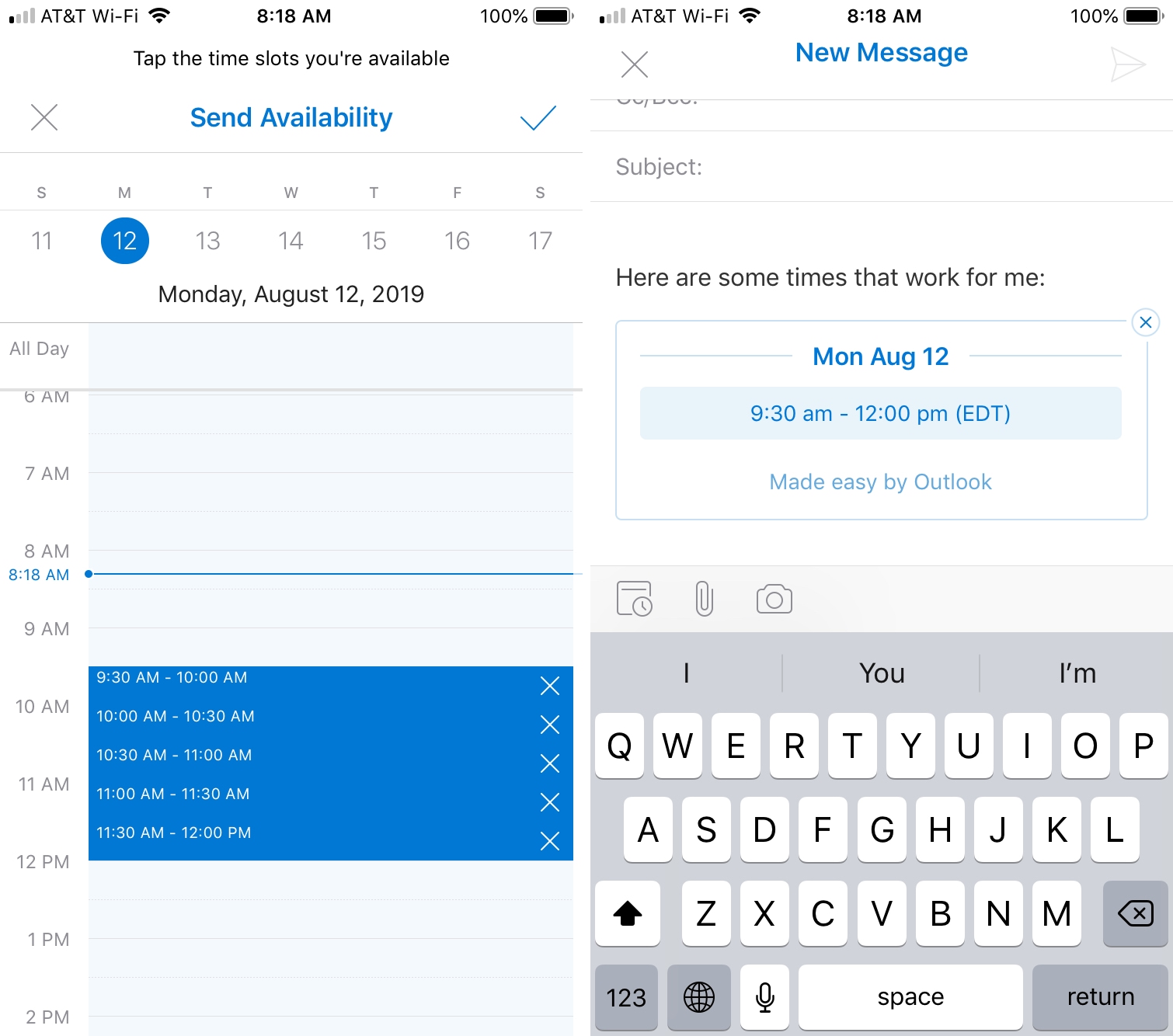 How To Send Your Availability In Outlook On IPhone And IPad Mid 