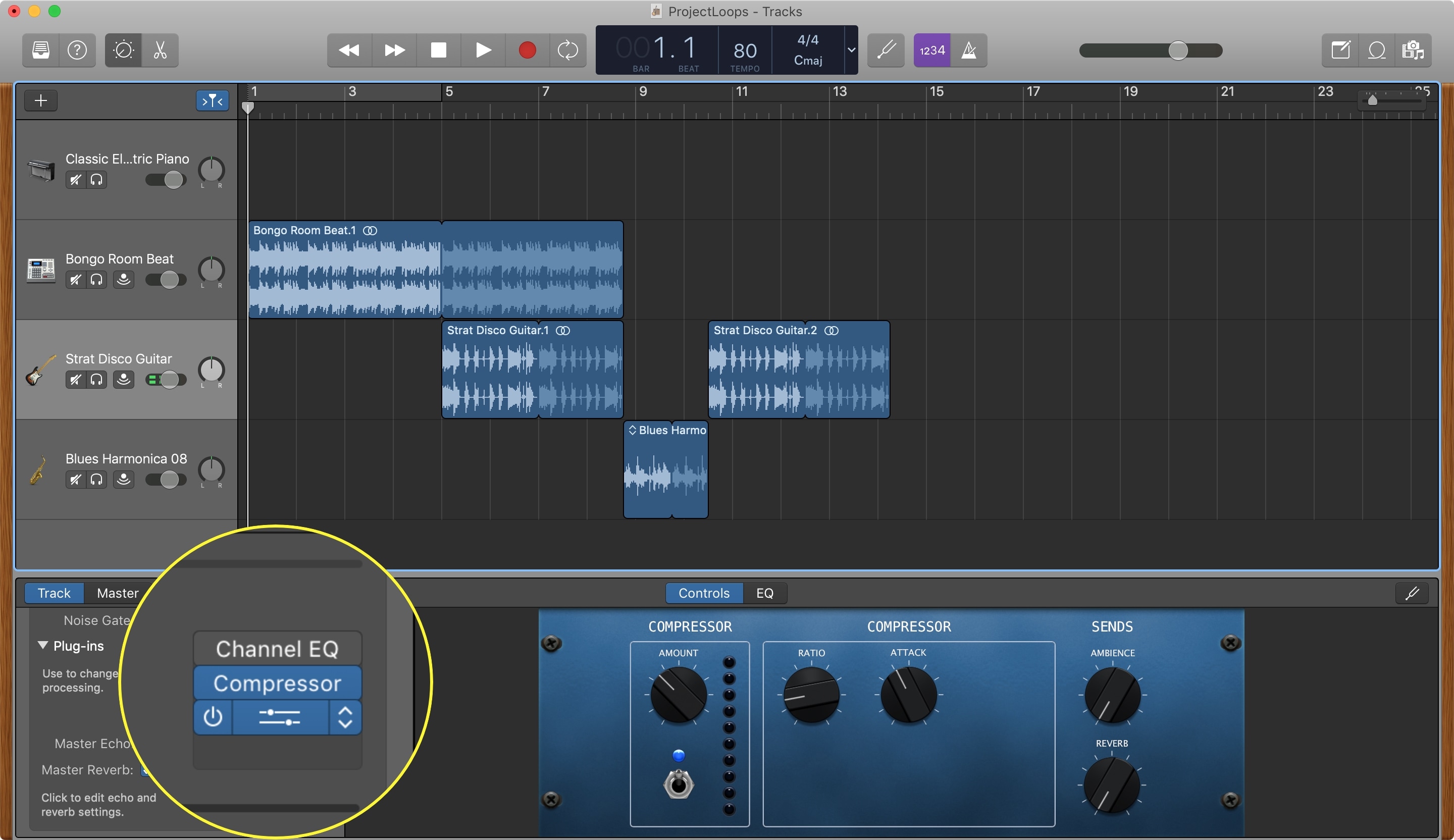Plugins Buttons GarageBand Mac