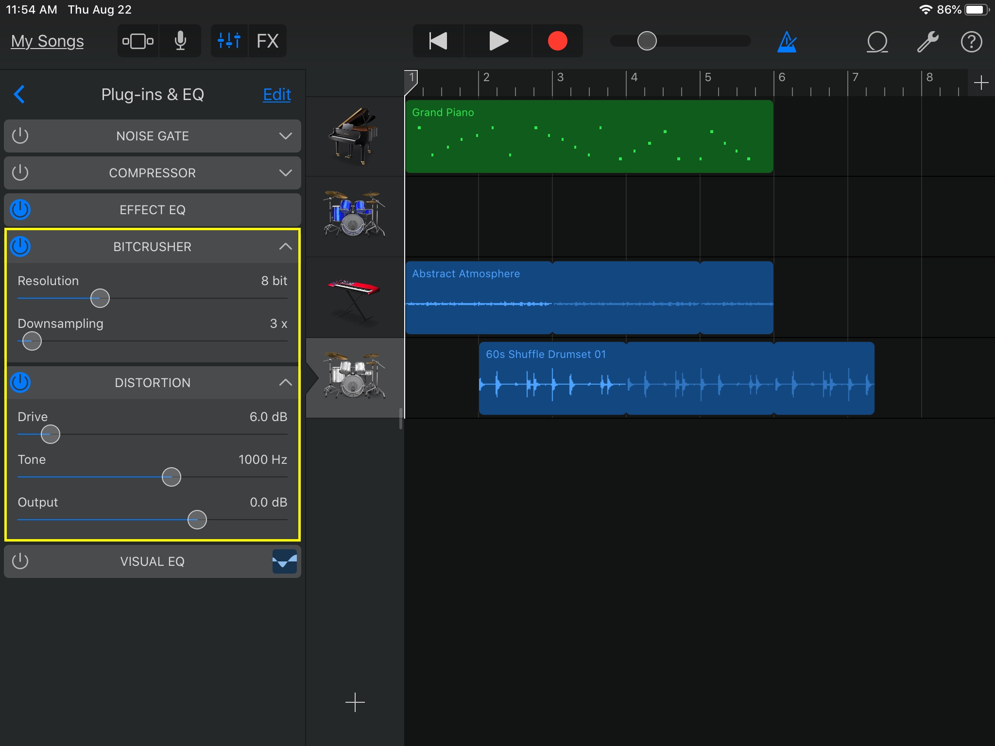 Plugins Controls GarageBand iPad
