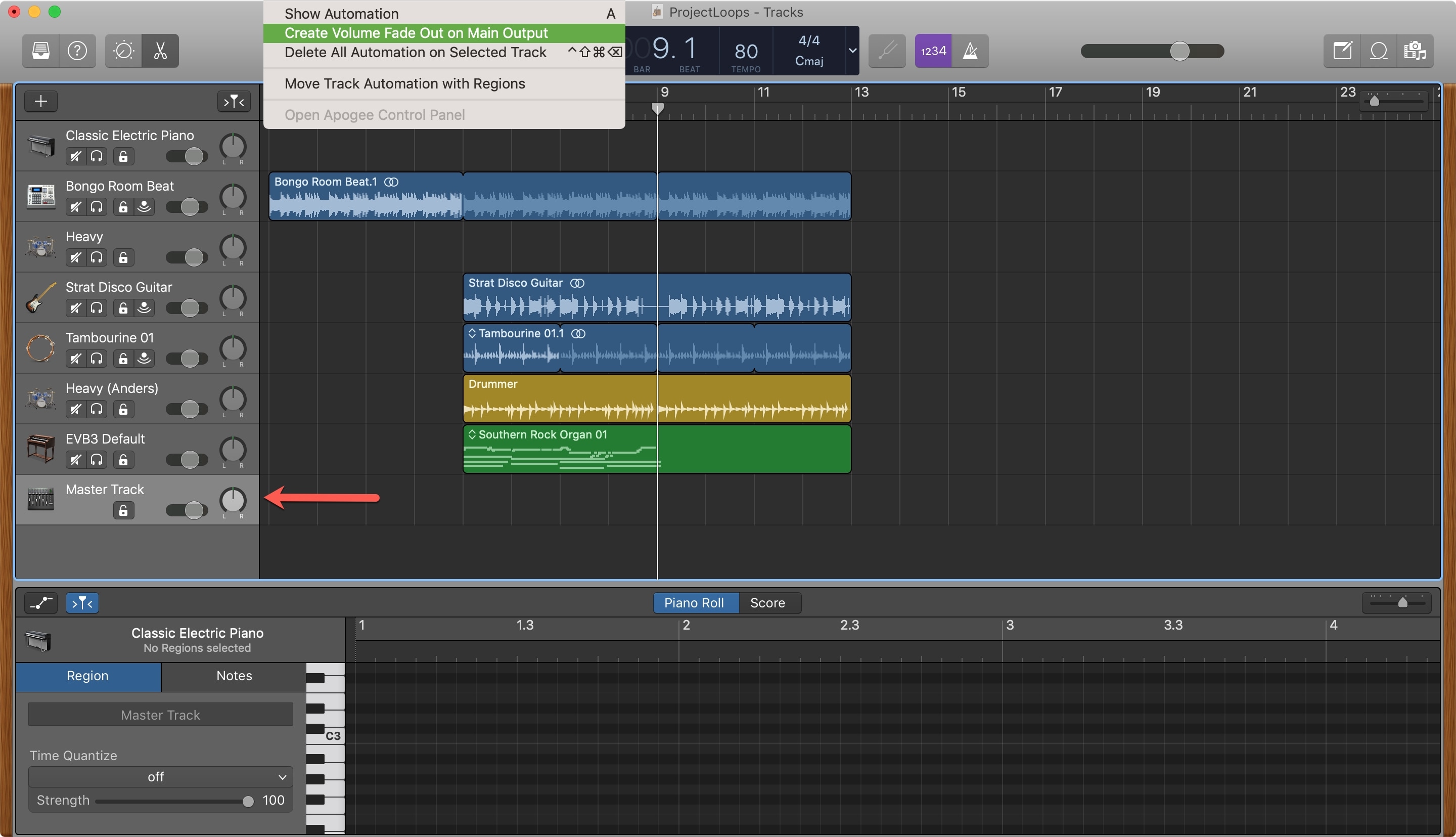 Create Fade Out Automatic GarageBand Mac