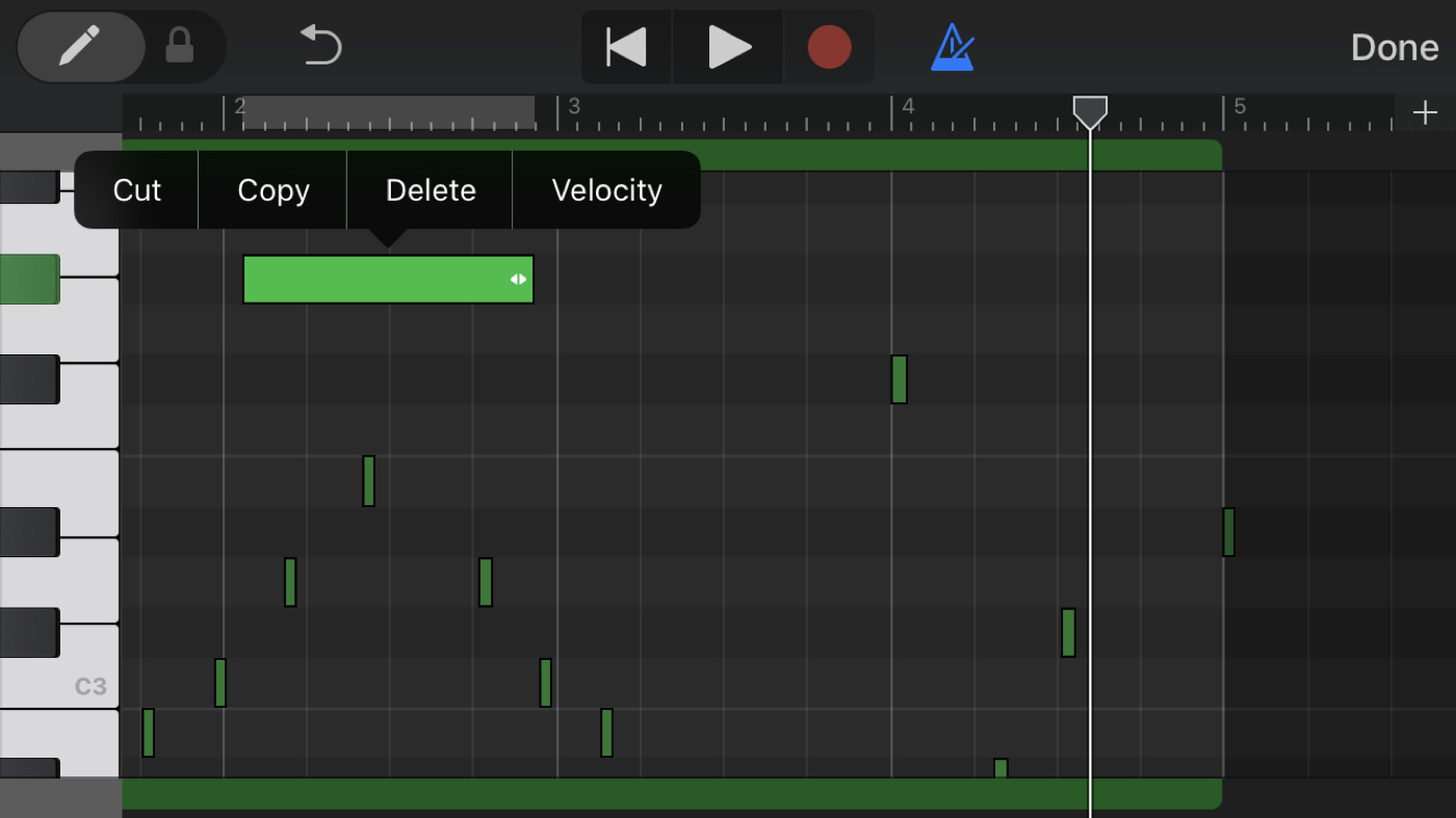 Cut Copy Note GarageBand iPhone