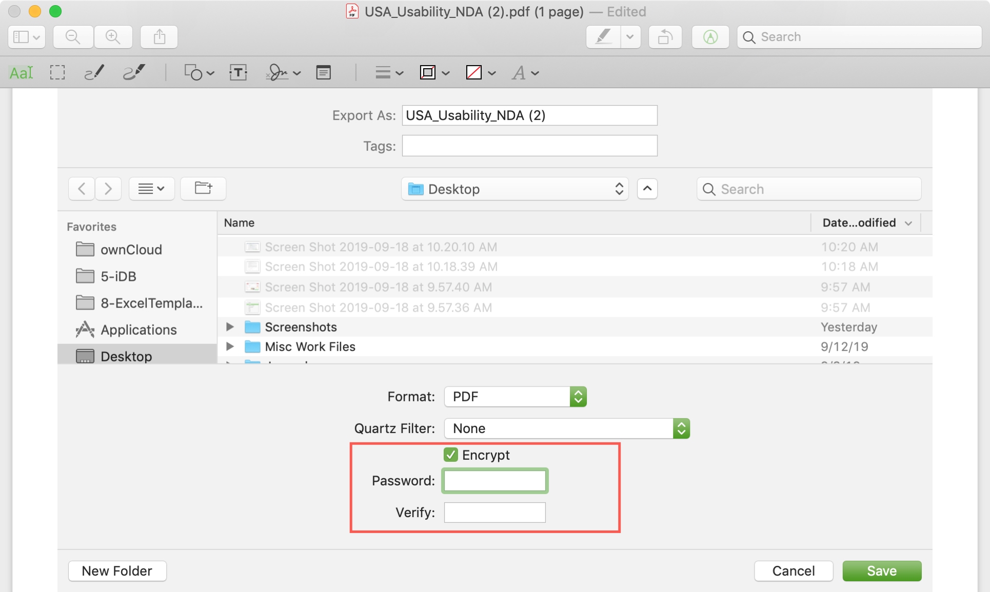 Password Protect a PDF in Preview on Mac