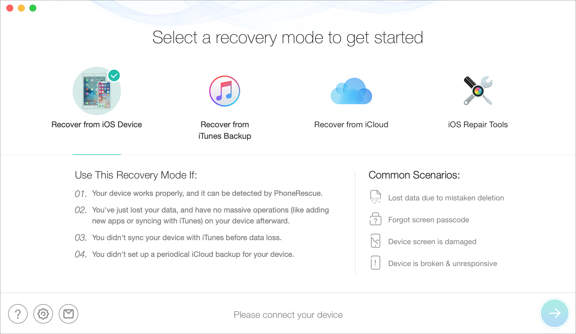 PhoneRescue Recovery Modes