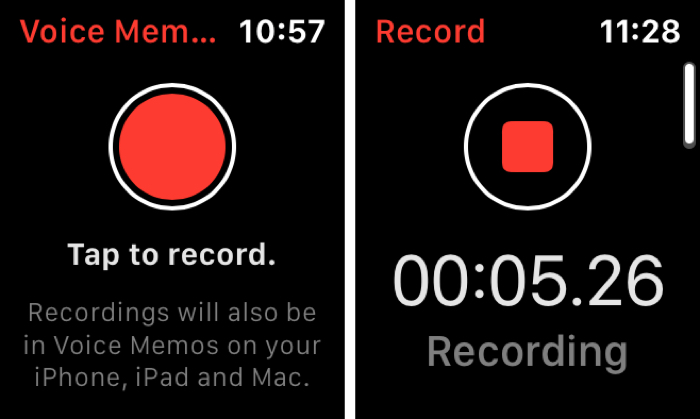 Record  on Apple Watch