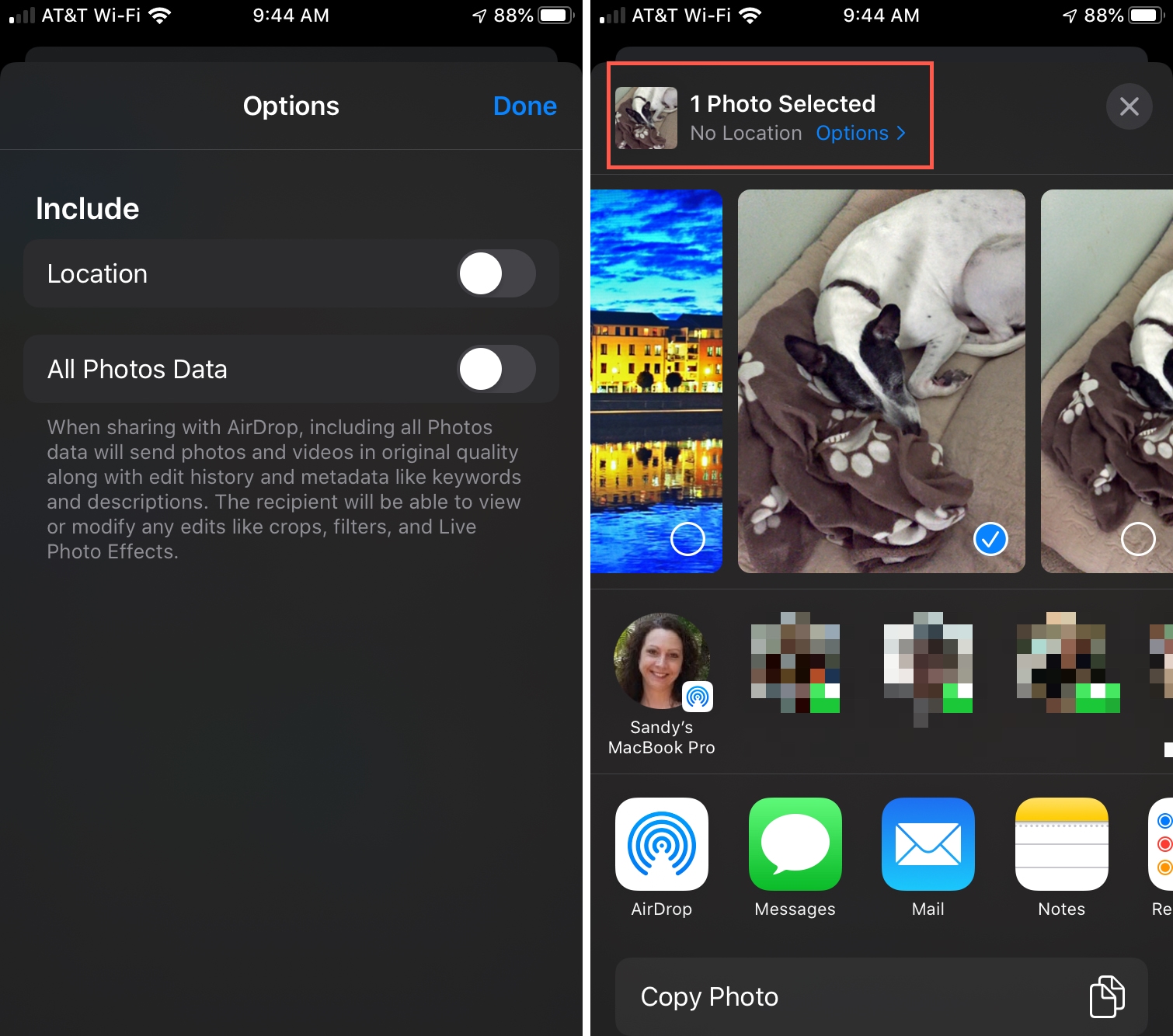 Share Photo No Location iPhone
