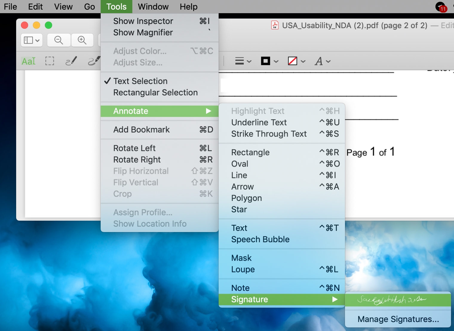 Sign PDF in Preview on Mac
