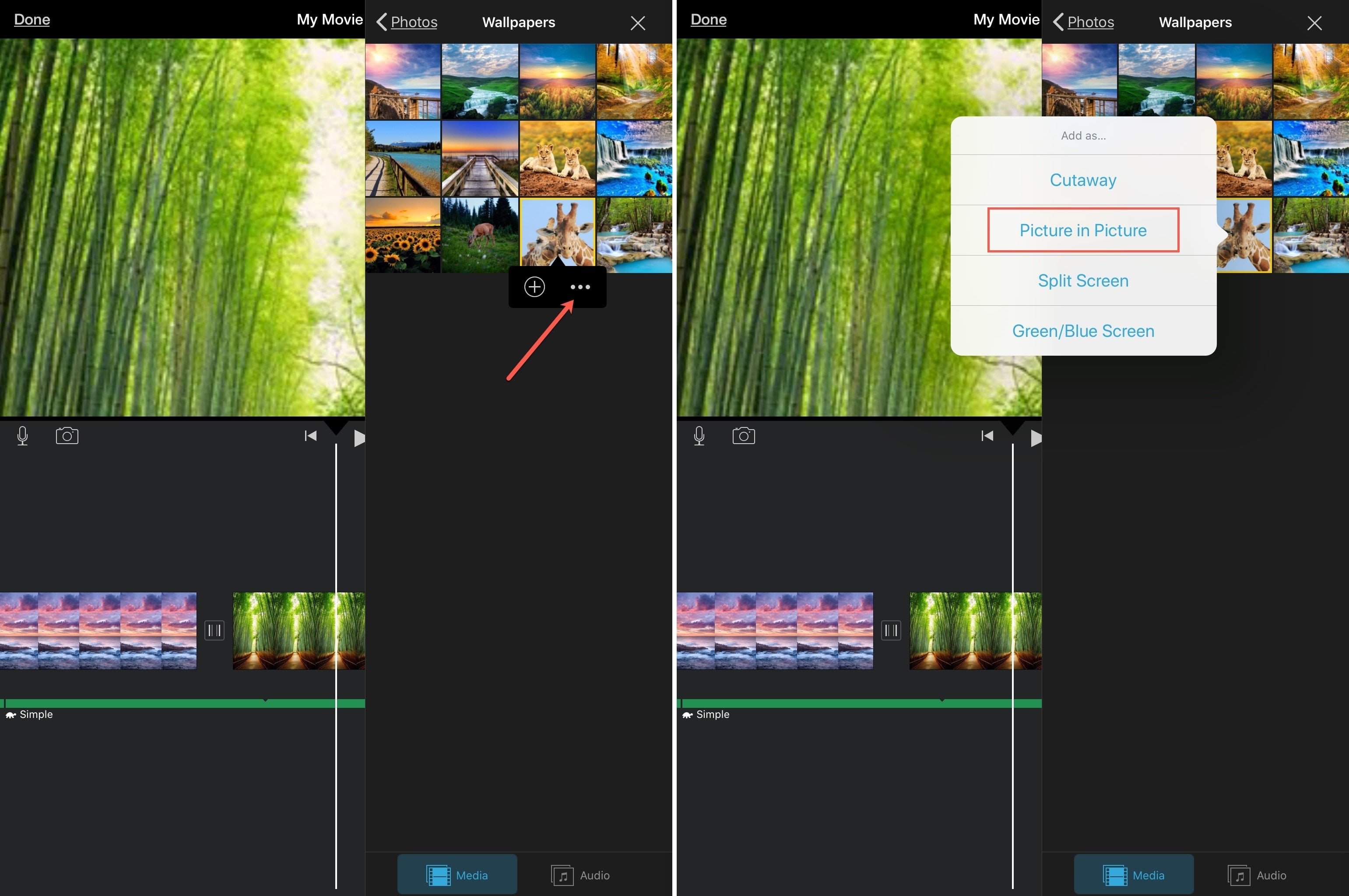 iMovie Create Picture in Picture iPad